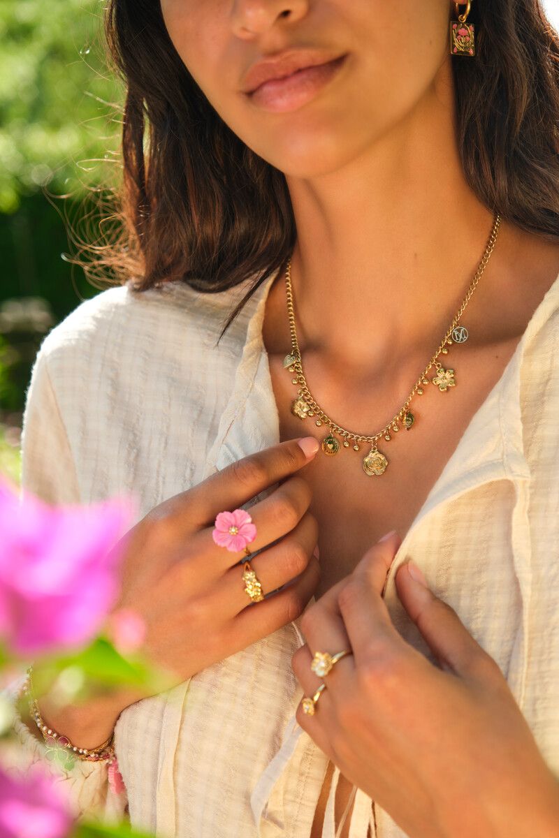 My Jewellery Necklace candy flowers Goud