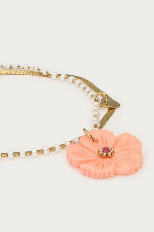 My Jewellery Bracelet pearl chain peach shell Goud