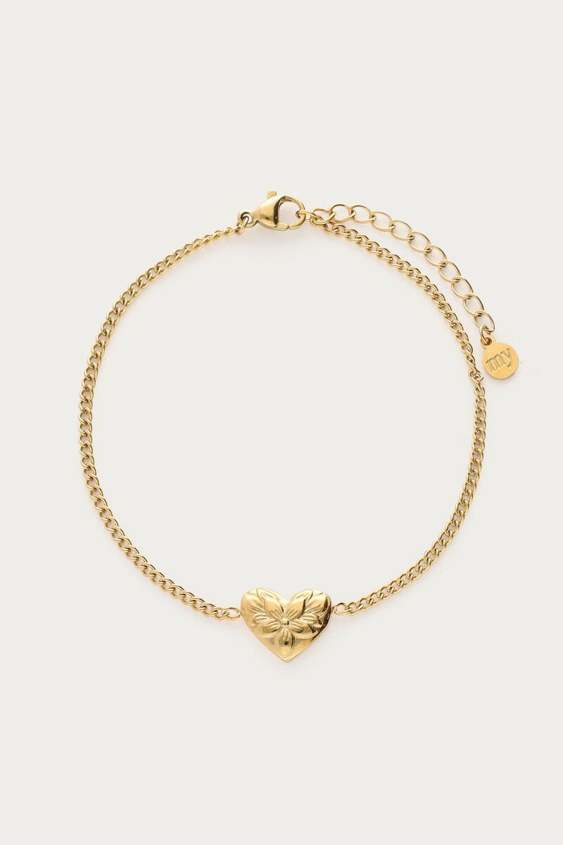 My Jewellery Bracelet flower heart Goud