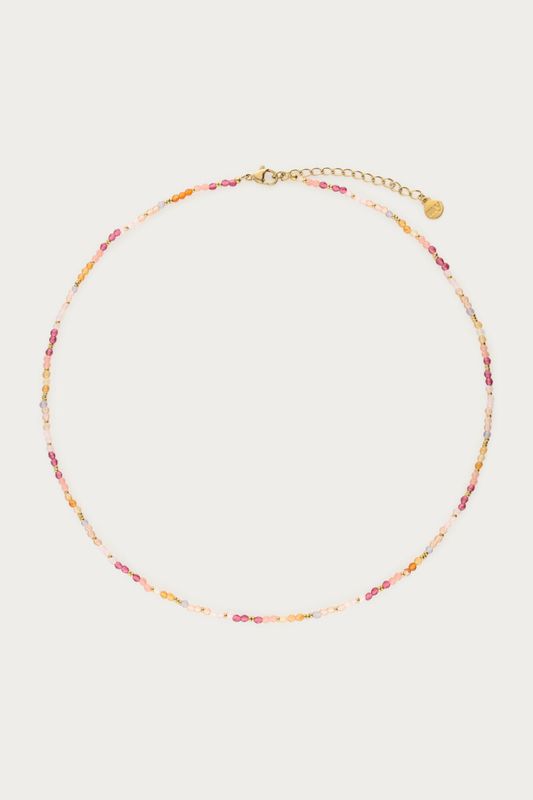 My Jewellery Necklace beads pink Goud