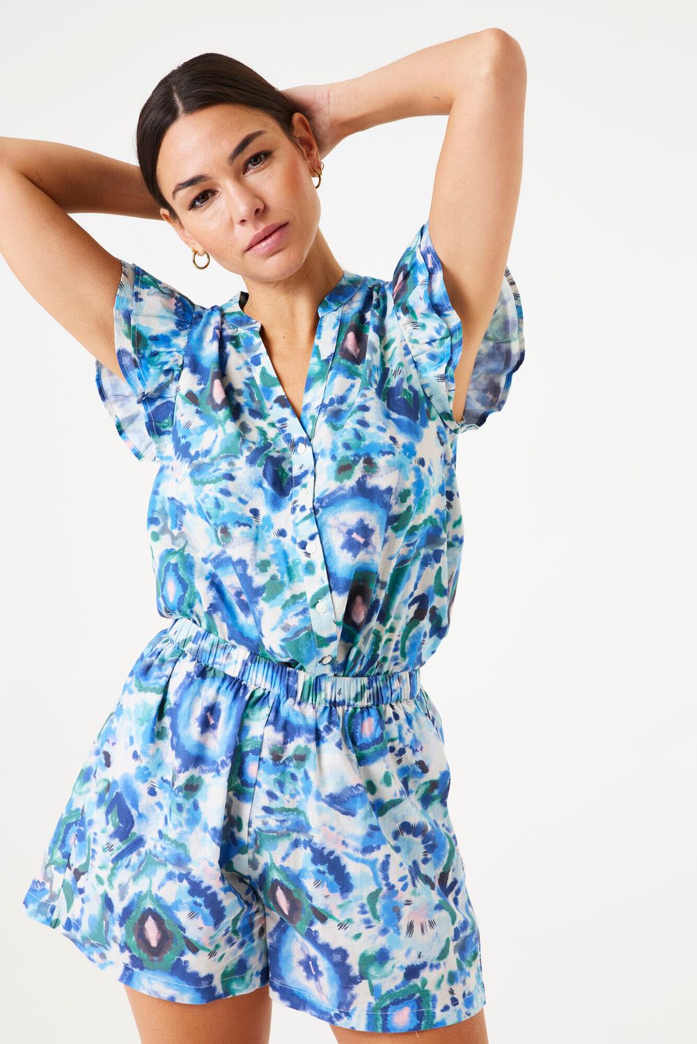 Garcia ladies shirt ss Blauw