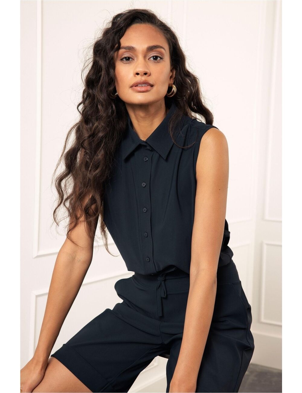 Studio Anneloes Bobby sls blouse donker blauw
