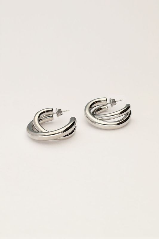 My Jewellery Earring hoops crossover Zilver
