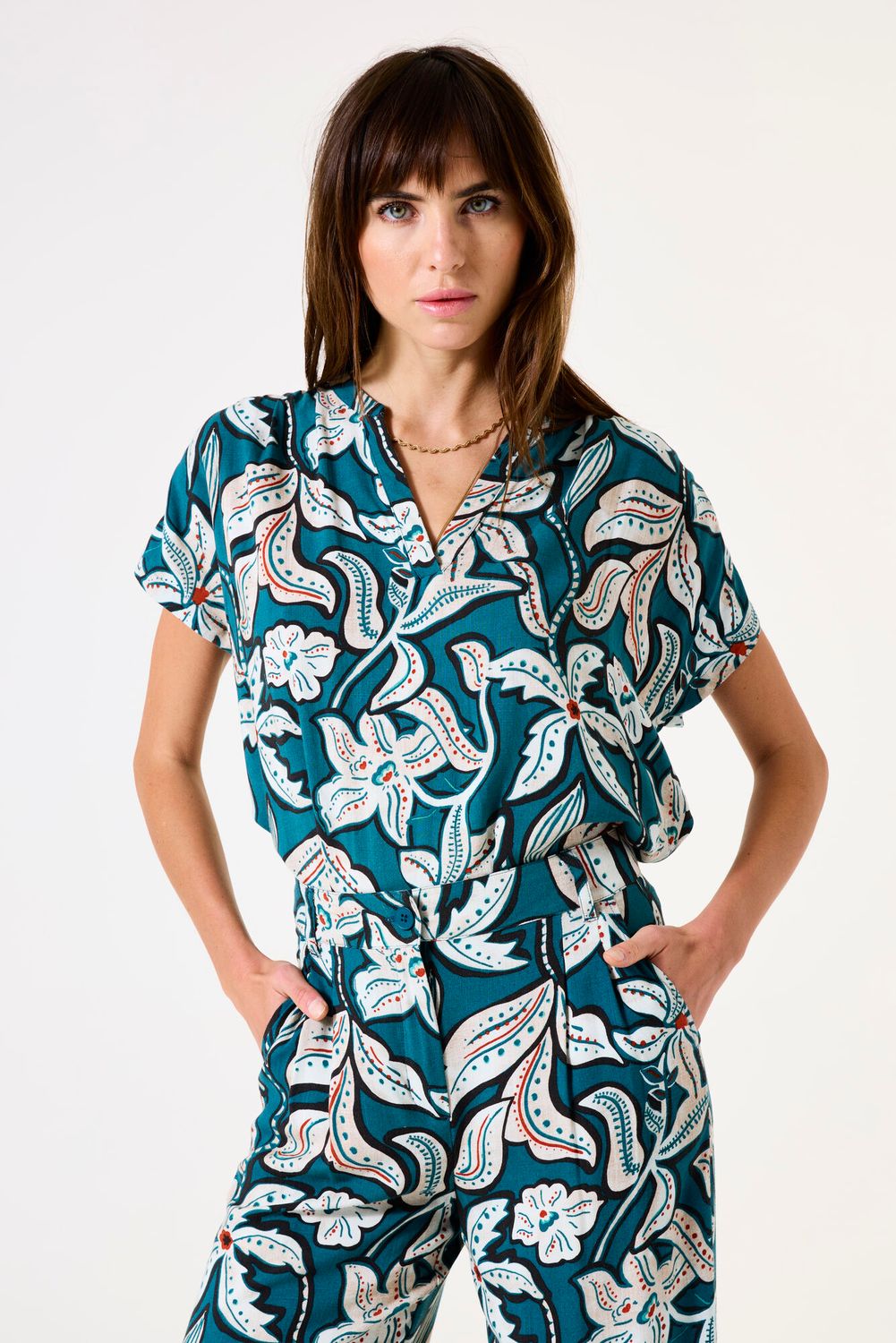 Garcia ladies shirt ss Groen