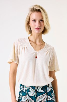 Garcia ladies T-shirt ss Ecru
