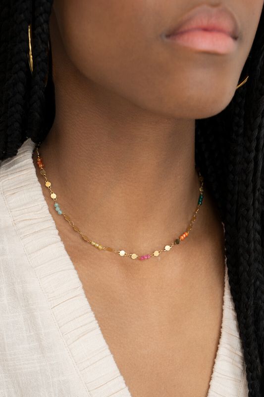 My Jewellery Ketting met munt en multikleur Goud