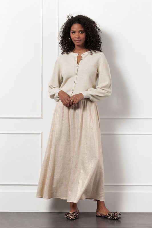 Studio Anneloes Fay gold linen skirt Goud