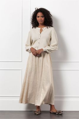 Studio Anneloes Fay gold linen skirt Goud