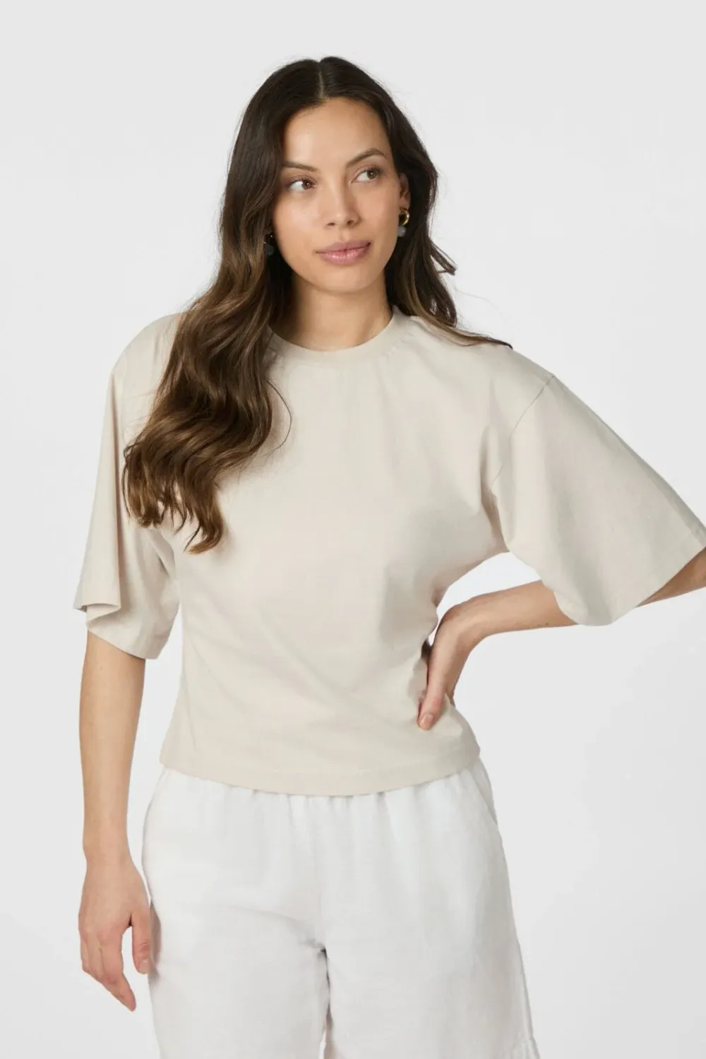 Neo Noir Asha boxy Tee Beige