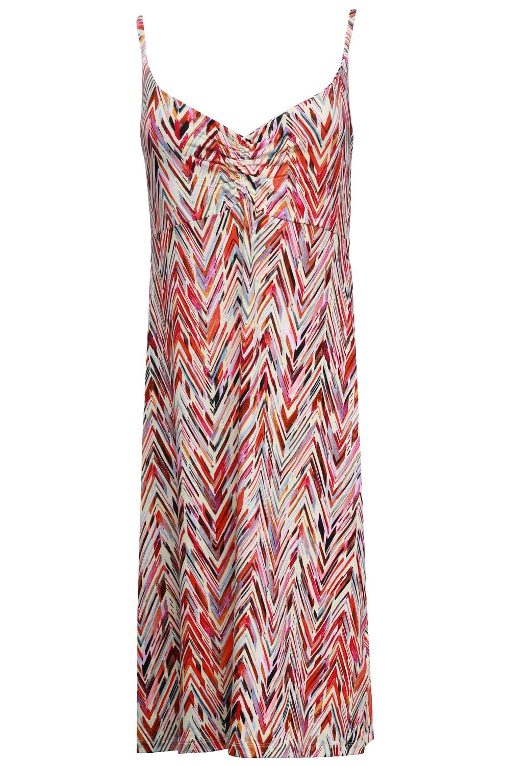 Geisha Jurk NOA spaghetti jersey rood/paars