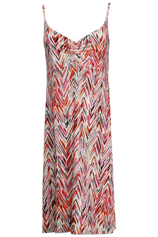 Geisha Jurk NOA spaghetti jersey rood/paars