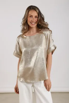 Nukus Irene Top Shiny Gold