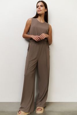 YaYa Jumpsuit met koorddetail Bruin