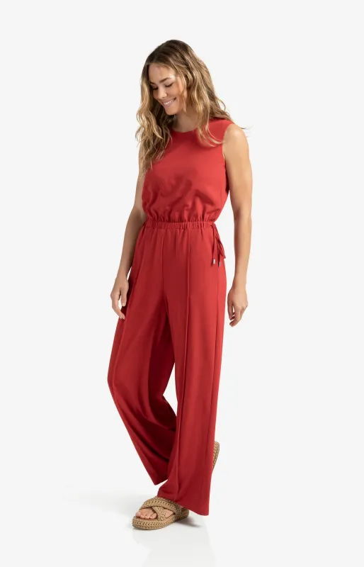 YaYa Jumpsuit met koorddetail Rood