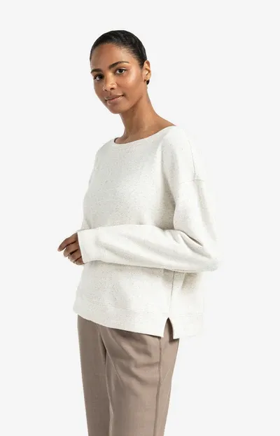 YaYa Gemeleerde sweater Ecru