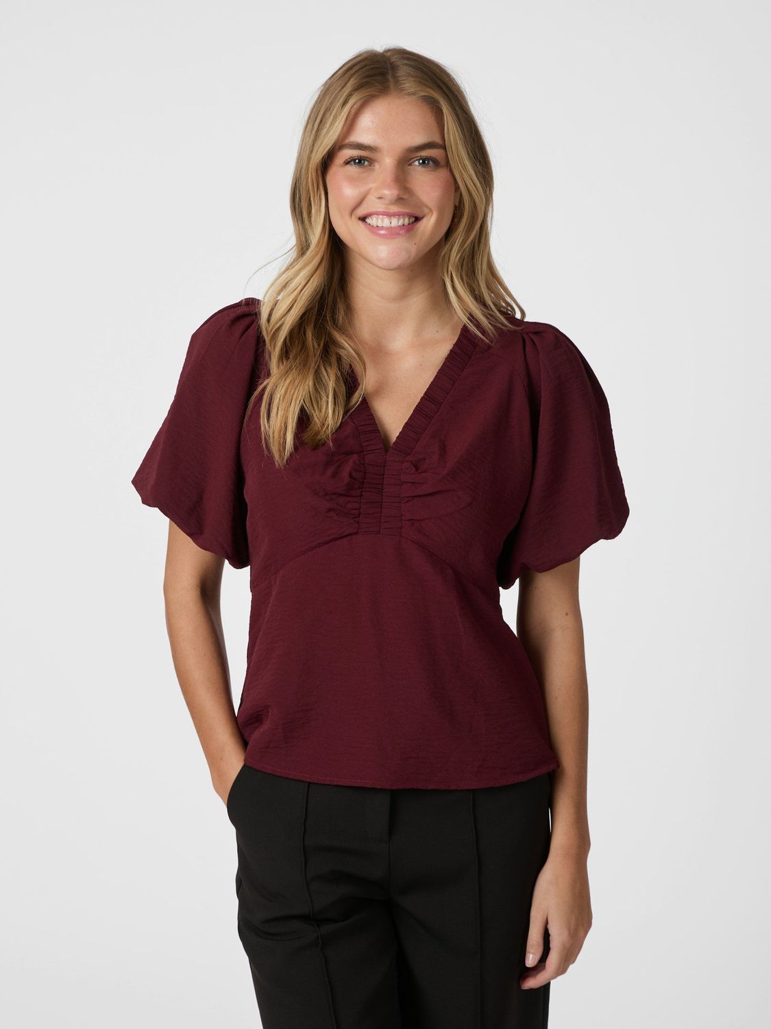 Neo Noir Irina Structure Blouse Rood