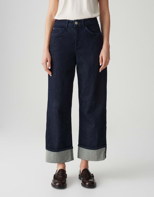Opus Miva turn up Jeans Blauw