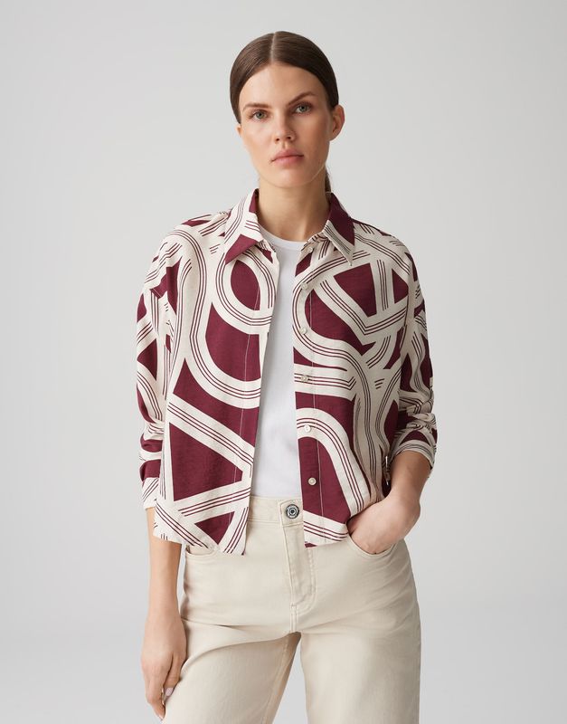Opus dames blouse Famena lane Rood