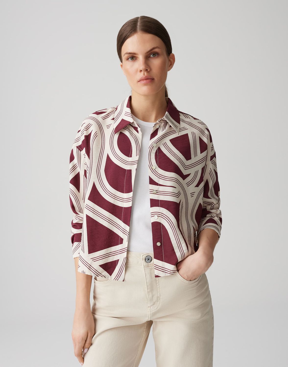 Opus dames blouse Famena lane Rood