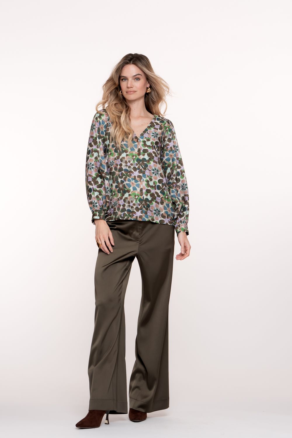 Geisha Blouse bloemen Paars