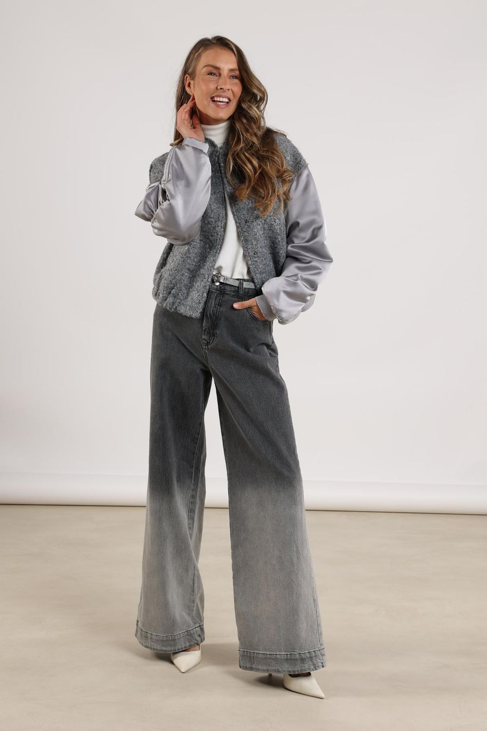 Nukus Baltimore Jacket Satin Grijs