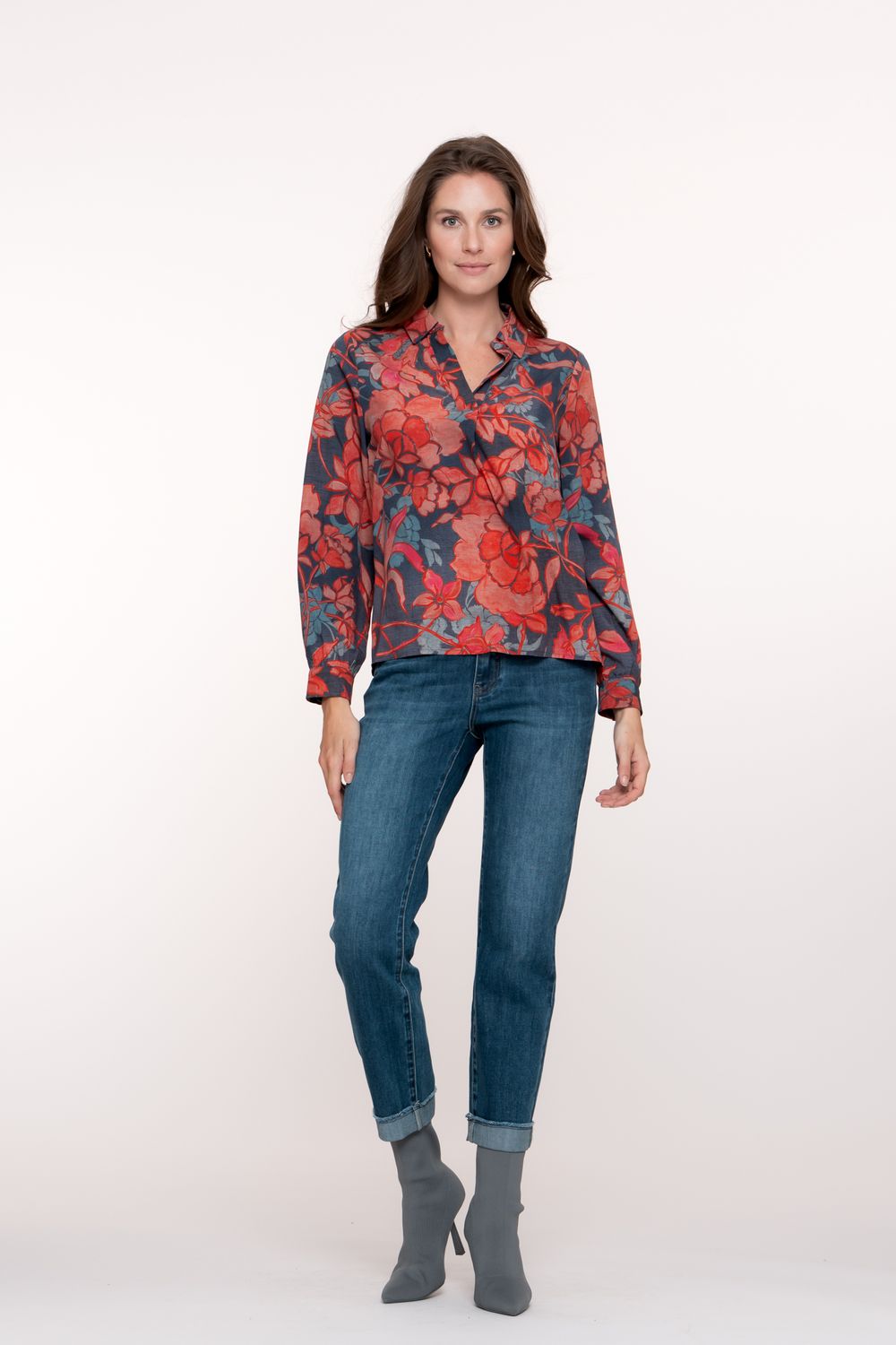 Geisha Jeans turn-up Grijs