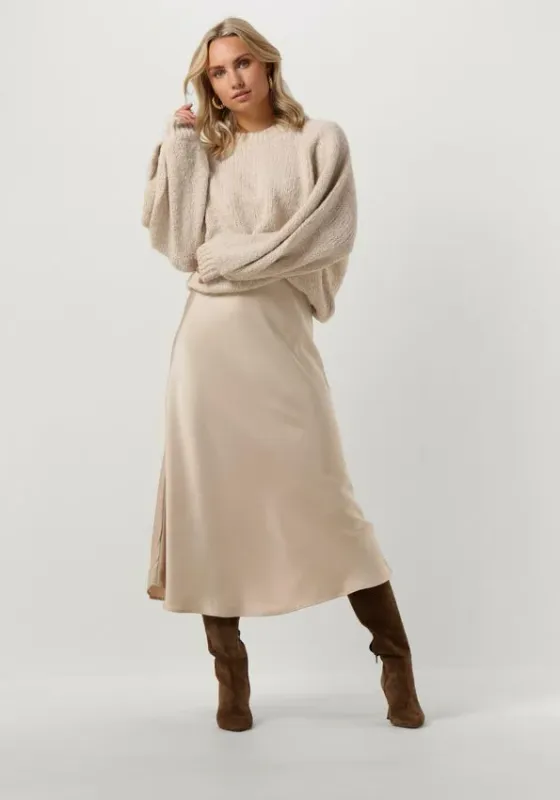 Neo Noir Vicky heavy sateen Skirt Beige