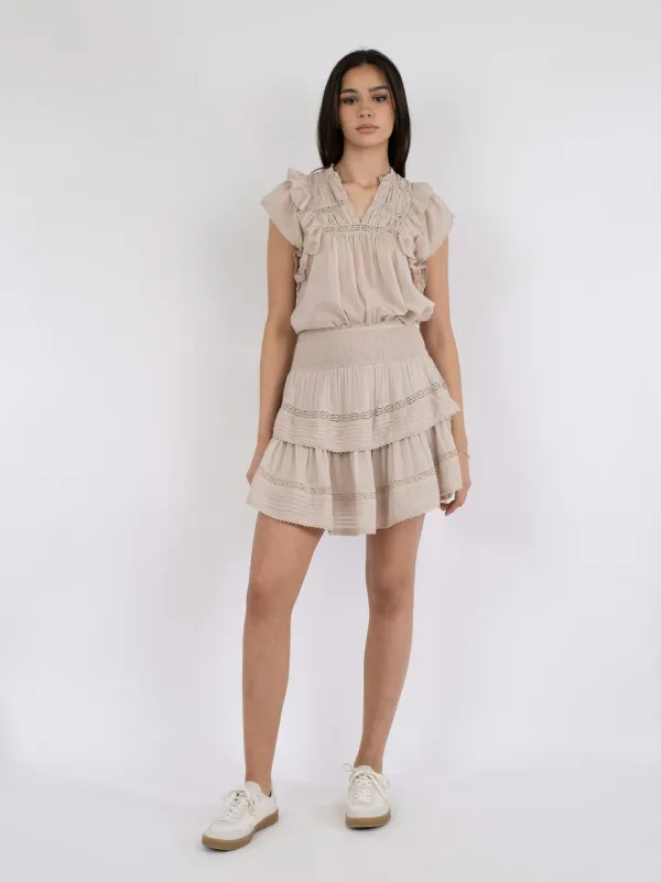 Neo Noir Kenia S voile Skirt Beige