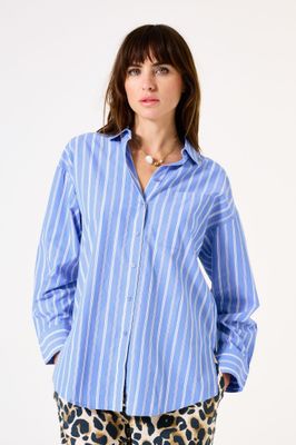 Garcia gestreepte blouse blauw