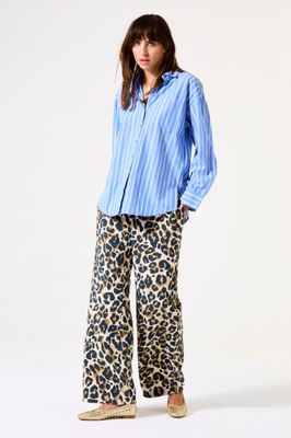 Garcia broek met panterprint bruin