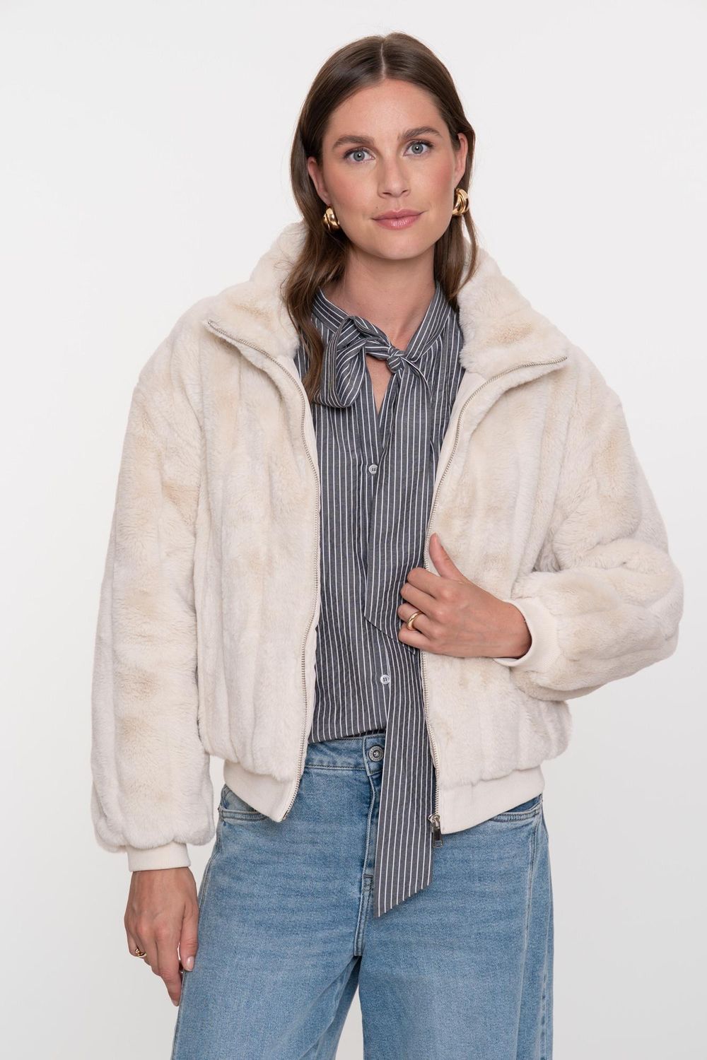 Geisha Jacket fake fur Ecru