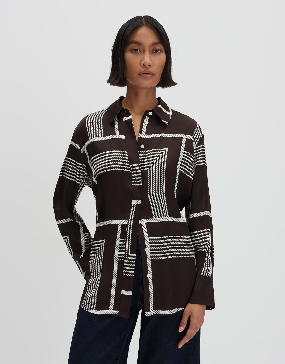 Someday Blouse Zisi bruin print