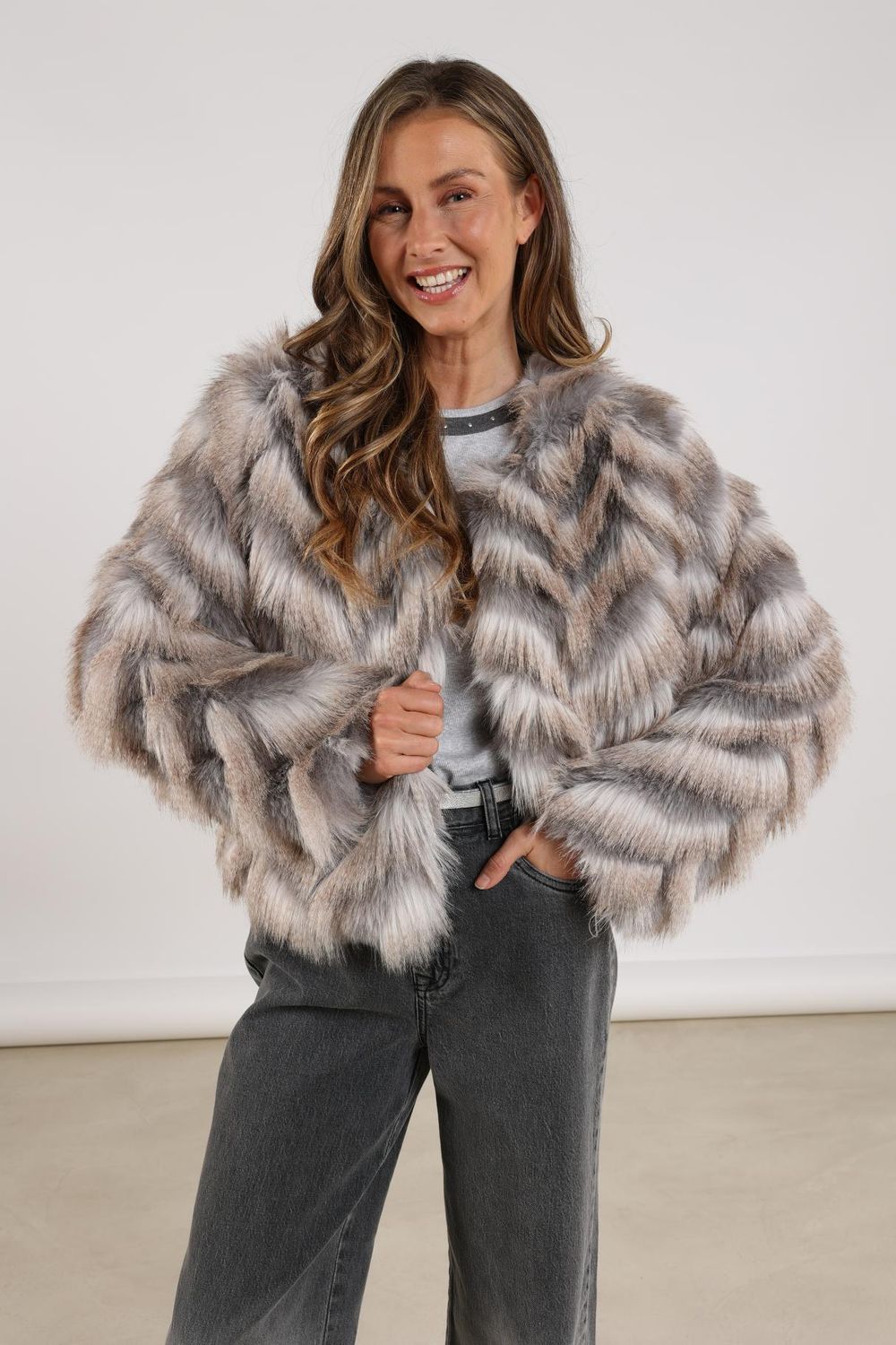 Nukus Lori Jacket Zigzag Ecru