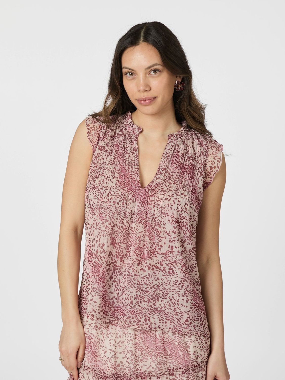 Neo Noir Izar Blur Graphic Top Rood