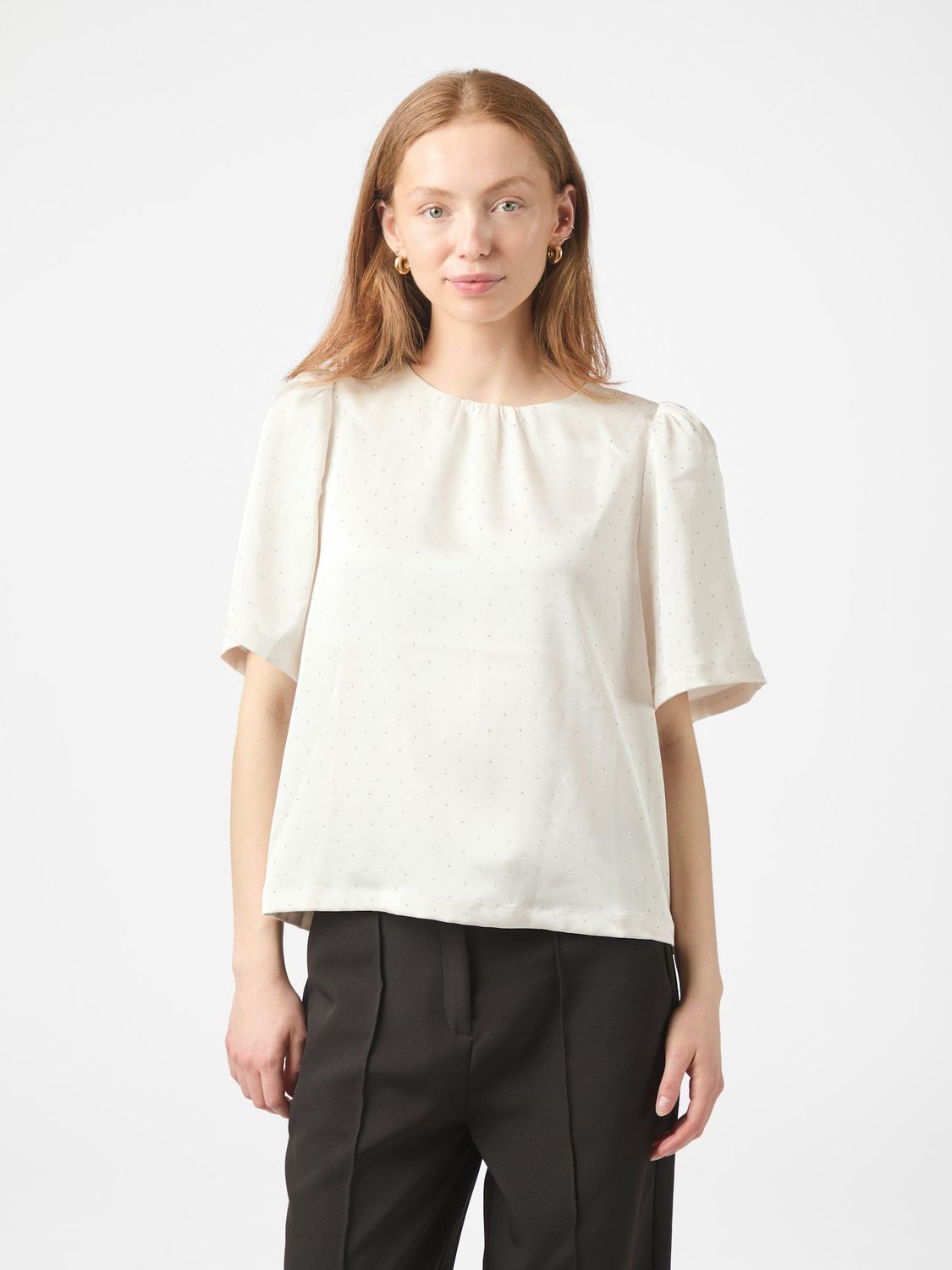 Neo Noir Florina Heavy Sateen B Blouse Ecru
