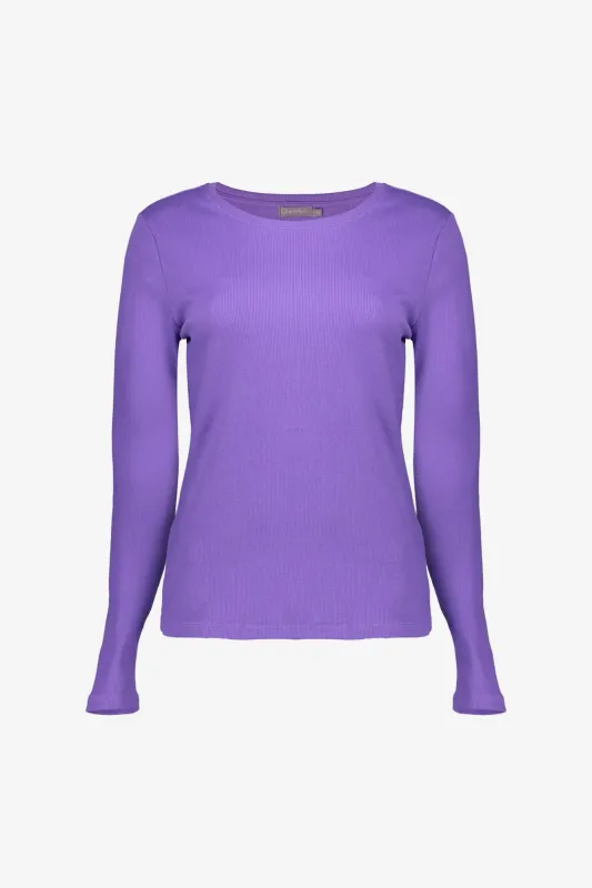 Geisha T-shirt rib round neck Paars
