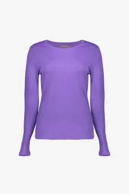 Geisha T-shirt rib round neck Paars