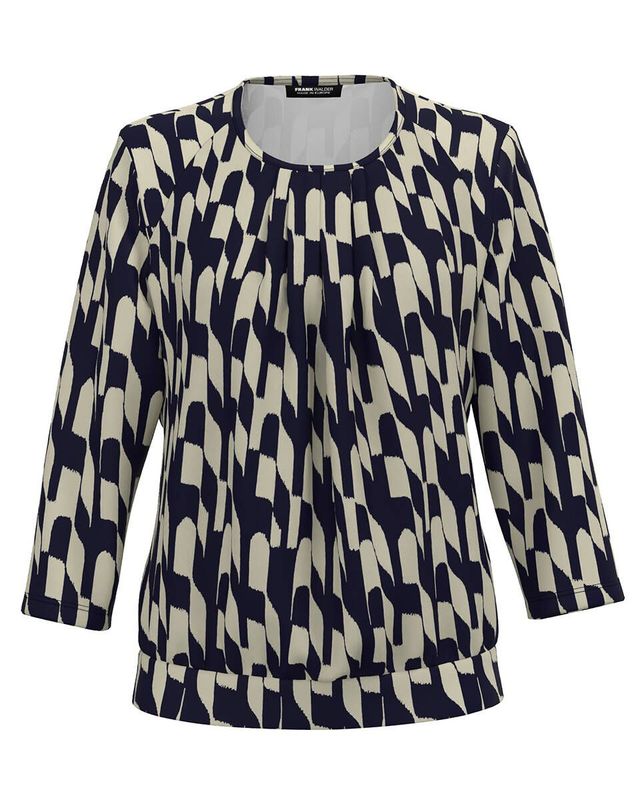 Frank Walder Blouse shirt  3/4 mouw Beige