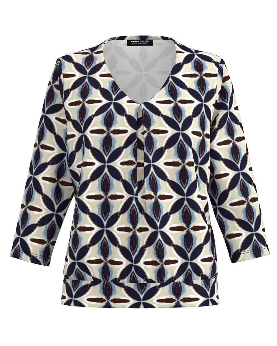 Frank Walder Blouse shirt  3/4 mouw Beige
