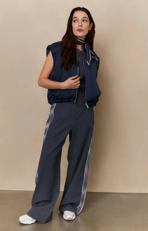 Yaya Omkeerbare gewatteerde bodywarmer met rits Blauw