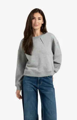 Yaya Sweater met plooidetails en strikkoord aan de zijkant grijs