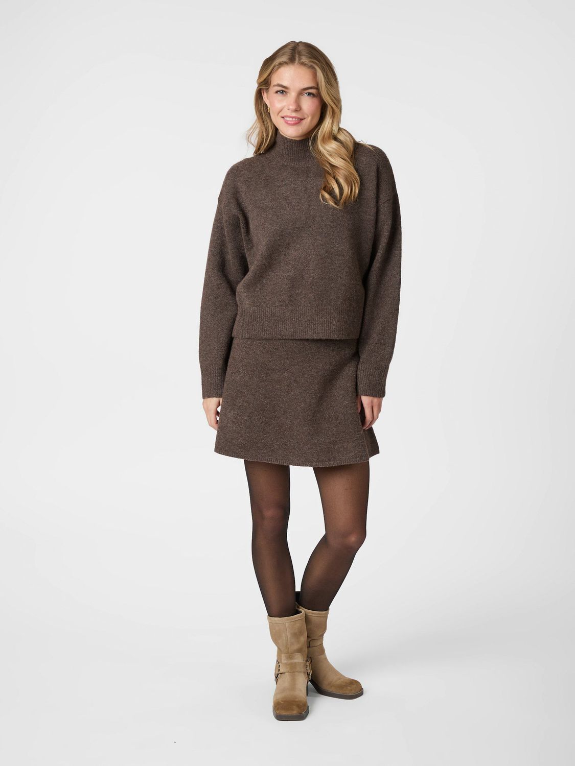 Neo Noir Gisa Knit Skirt Bruin