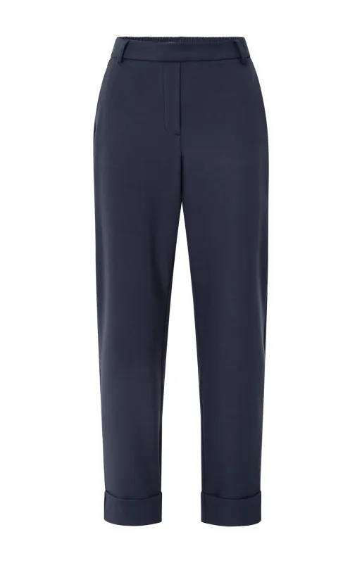 YaYa Broek met omgeslagen zoom Blauw