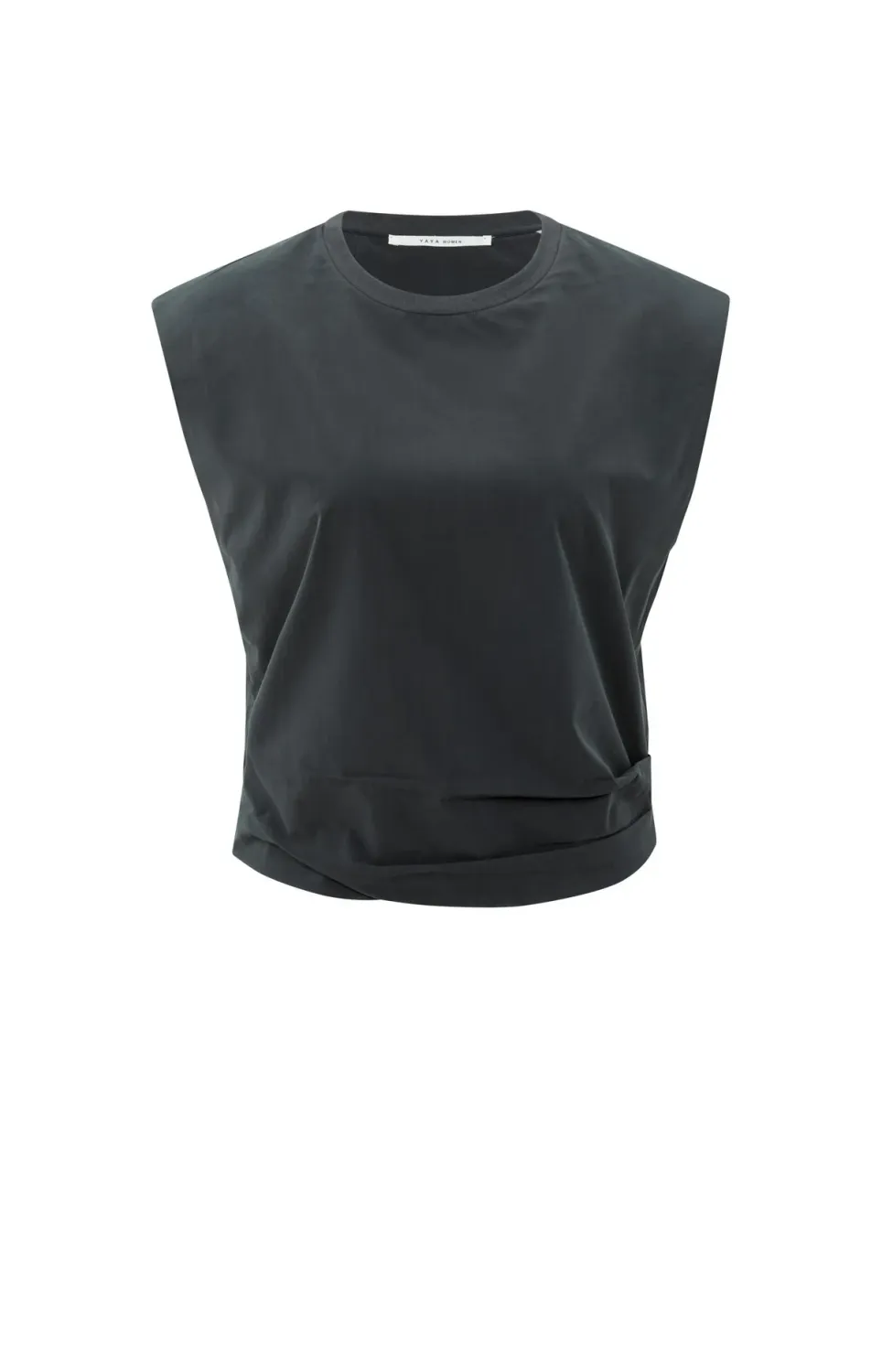 YaYa Top met schoudervulling Zwart