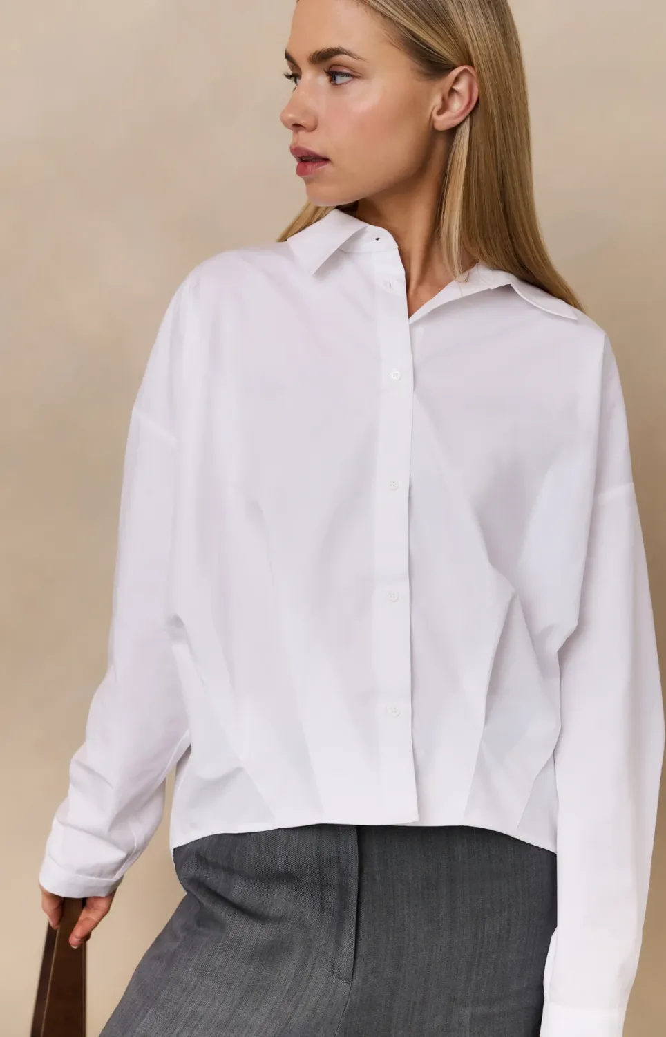 YaYa Poplin blouse met plooidetails Wit