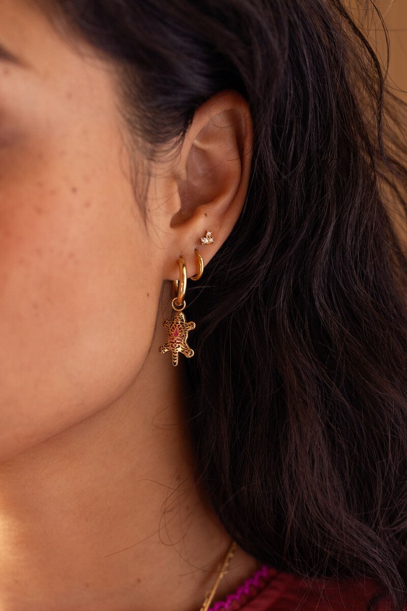 My Jewellery Earring hoops leopard Goud
