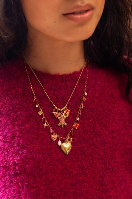 My Jewellery Necklace charms leopard Goud