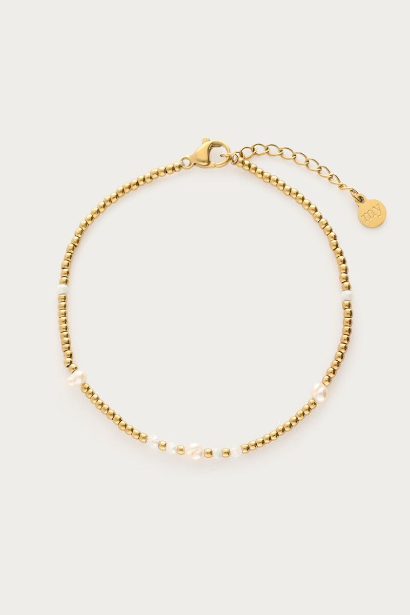 My Jewellery Bracelet cubes and pearls Goud