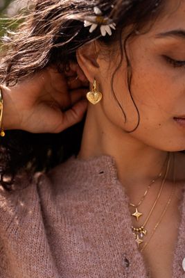 My Jewellery Earrings hoops heart roses Goud