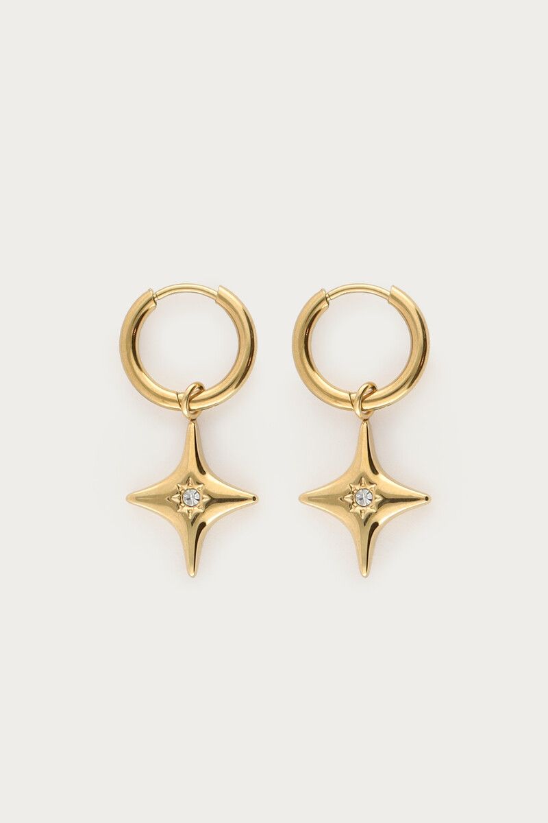 My Jewellery Earring hoops polestar strass Goud